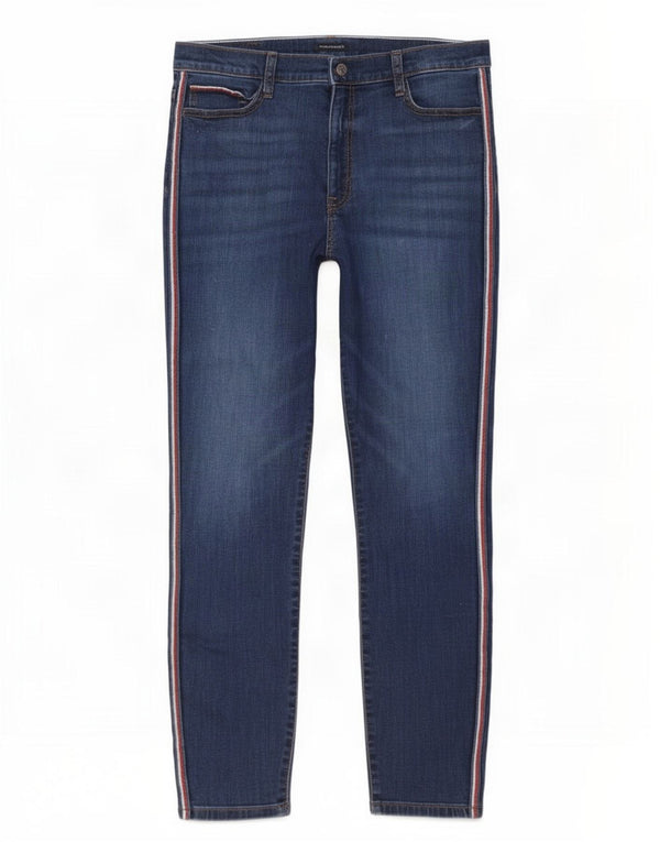 Damskie jeansy Tommy Hilfiger z wysokim stanem, zwężane US 14 XL W32 L28, niebieska bawełna