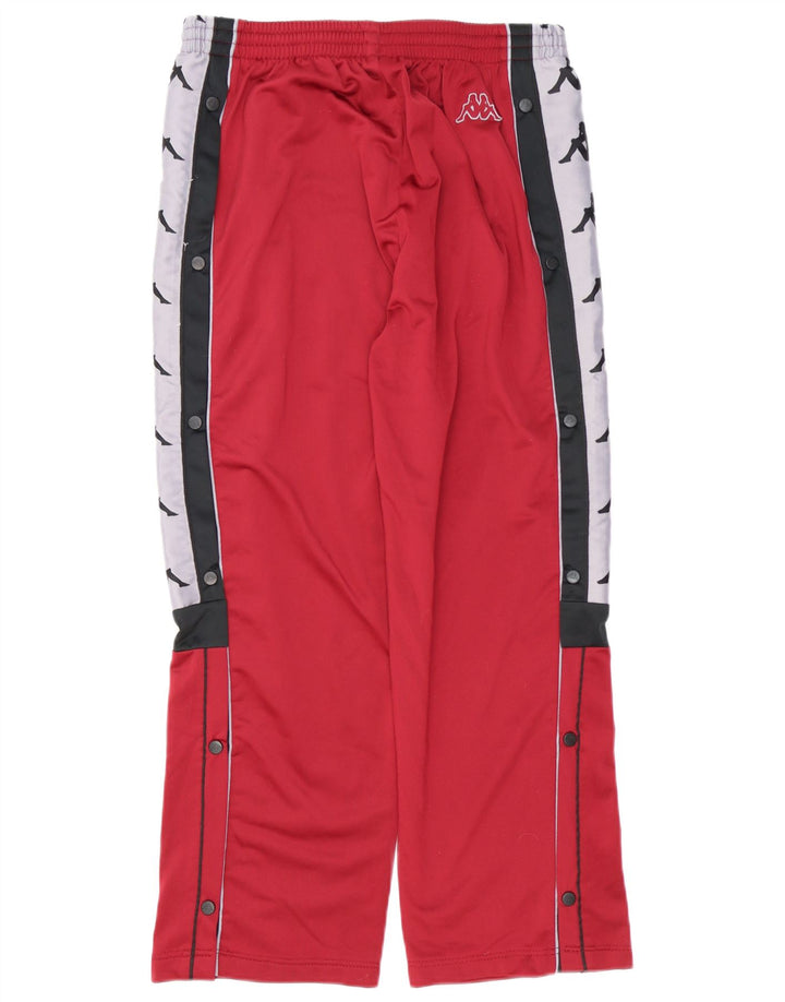 Męskie spodnie dresowe Kappa z grafiką, duży, bordowy poliester z blokami kolorów