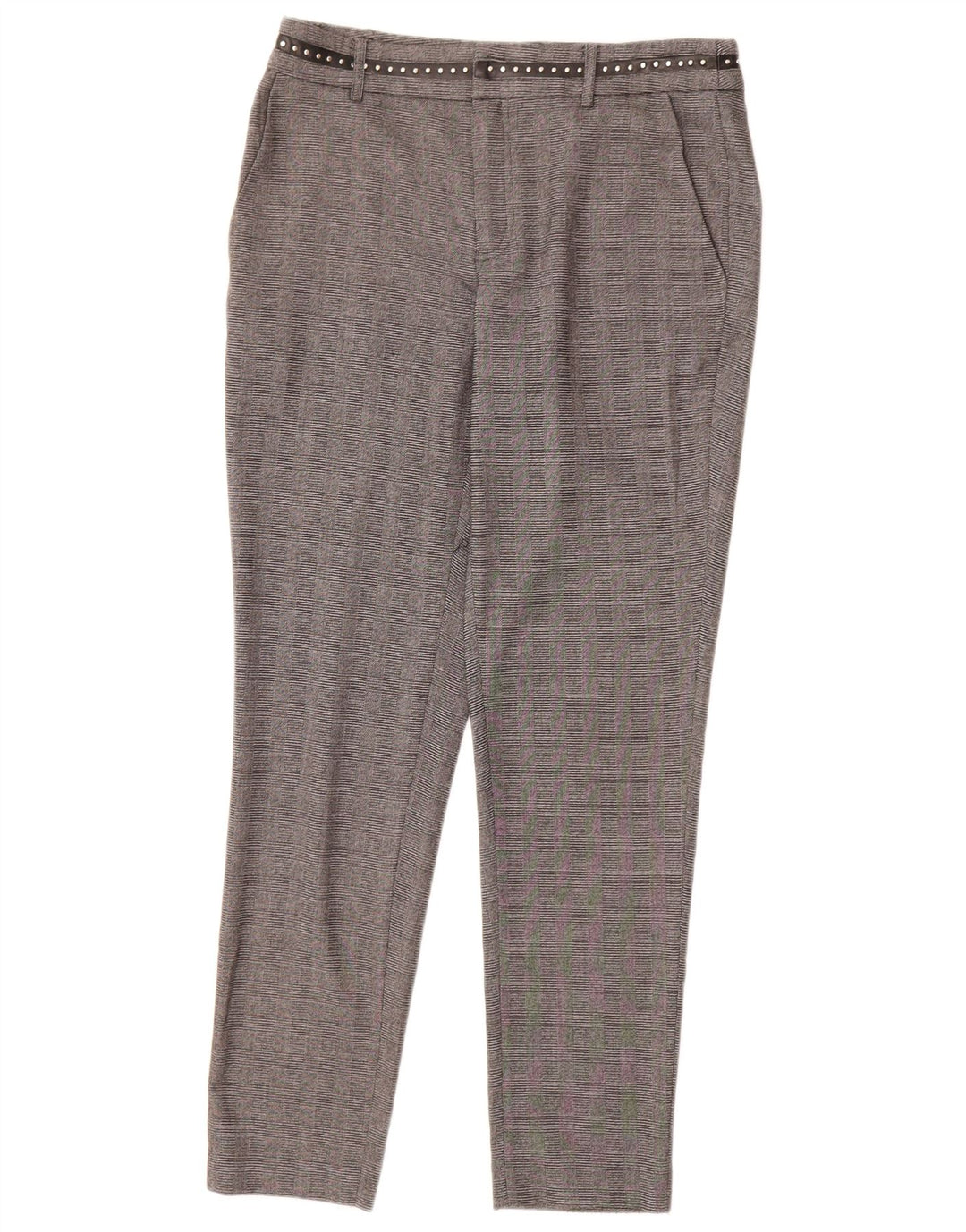 Damskie spodnie Chino Guess W27 L28 Szara krata, poliester
