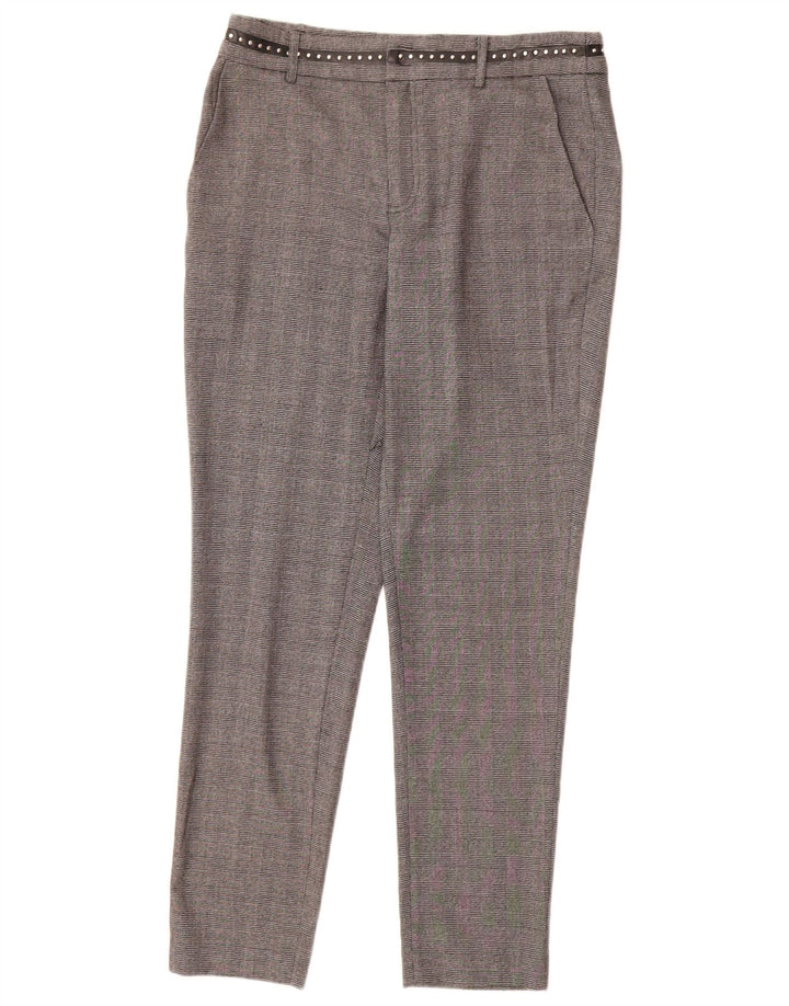 Damskie spodnie Chino Guess W27 L28 Szara krata, poliester