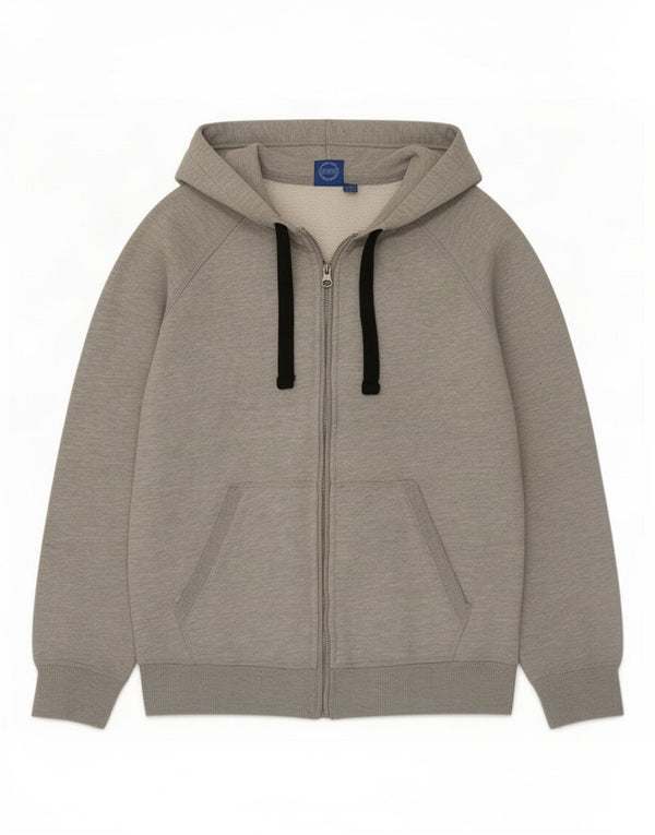 Damski sweter z kapturem i zamkiem błyskawicznym Adidas UK 14 Średni szary, bawełniany