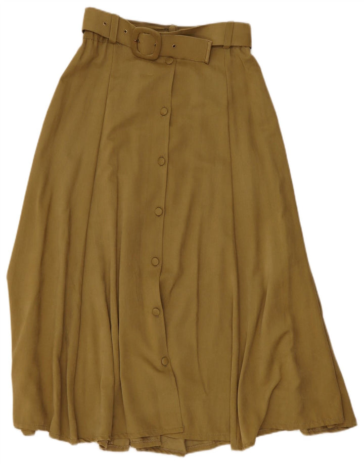 Rozkloszowana spódnica damska Incognito W28 Średni khaki wiskoza