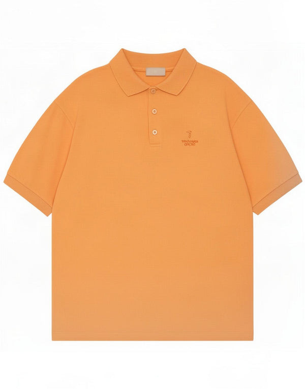 Trussardi Męska koszulka polo XL Pomarańczowa bawełniana