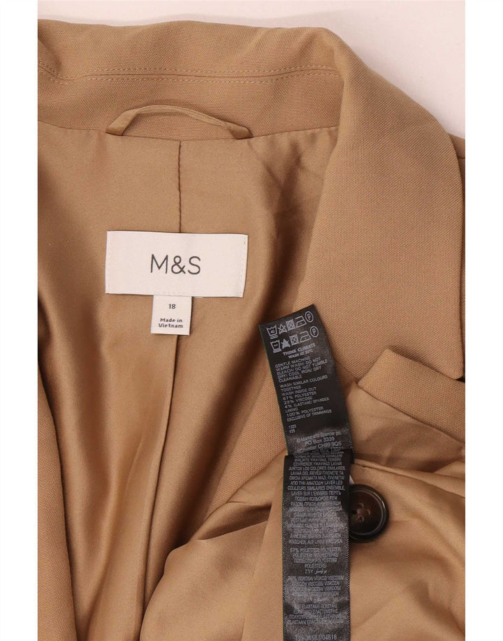 Marks & Spencer Damska marynarka zapinana na 1 guzik, UK 18 XL, beżowy poliester