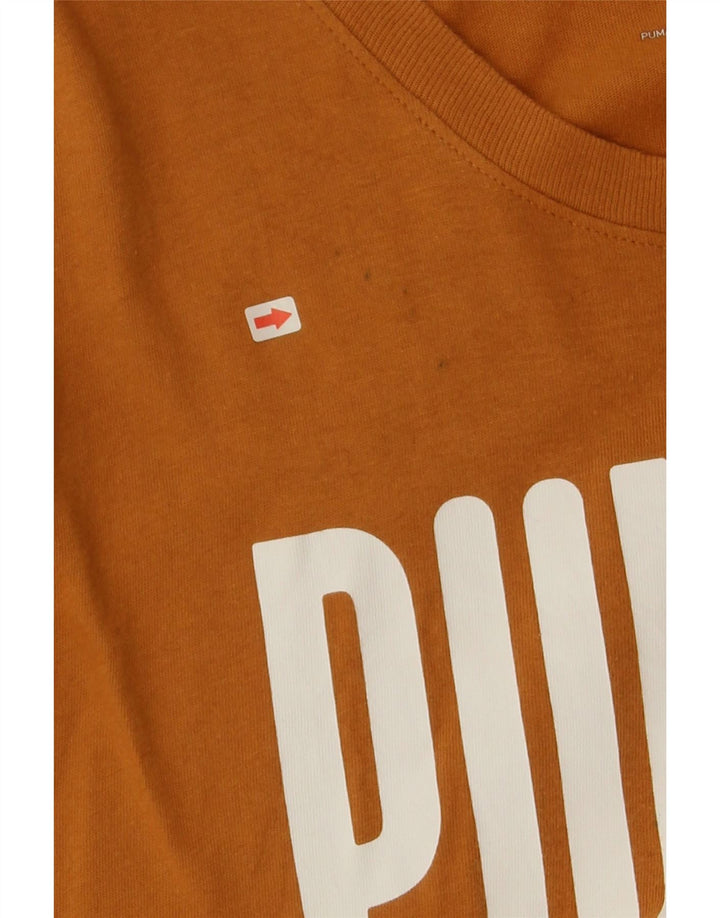 PUMA Mens Graphic T-Shirt Top 2XL Orange Vintage Puma and Second-Hand Puma from Messina Hembry 