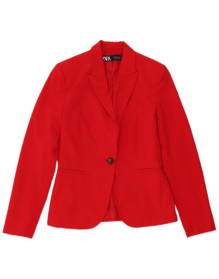 Damska marynarka Zara Oversize zapinana na 1 guzik EU 34 2XS Czerwony Poliester