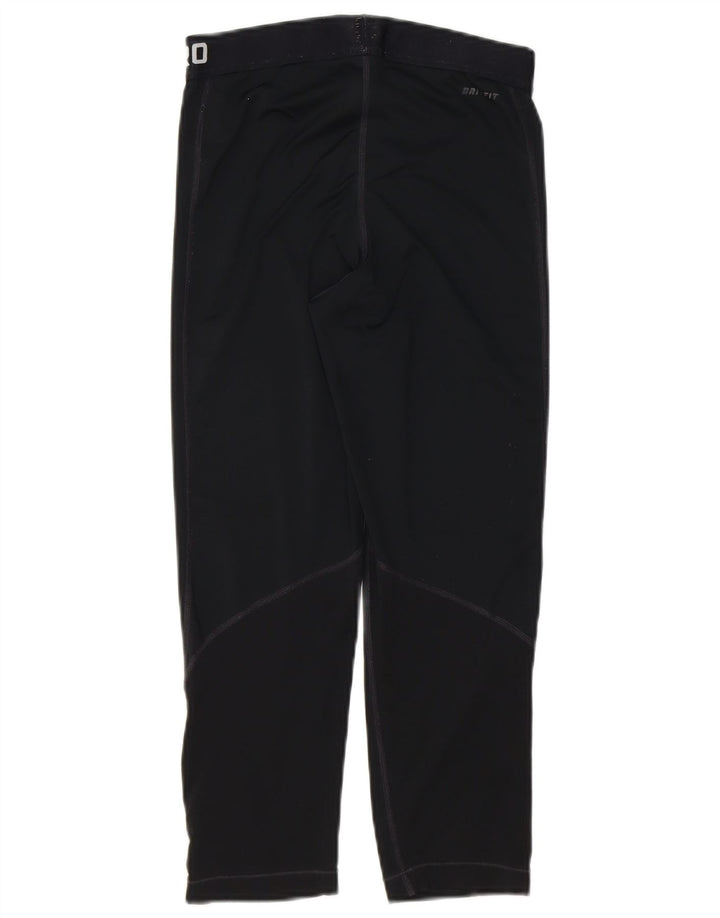 NIKE Womens Dri Fit Graphic Capri Leggings UK 8 Small  Black