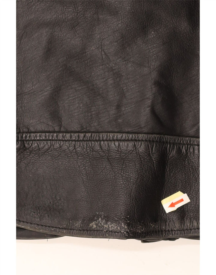 Męska skórzana kurtka motocyklowa VINTAGE UK 36, mała czarna