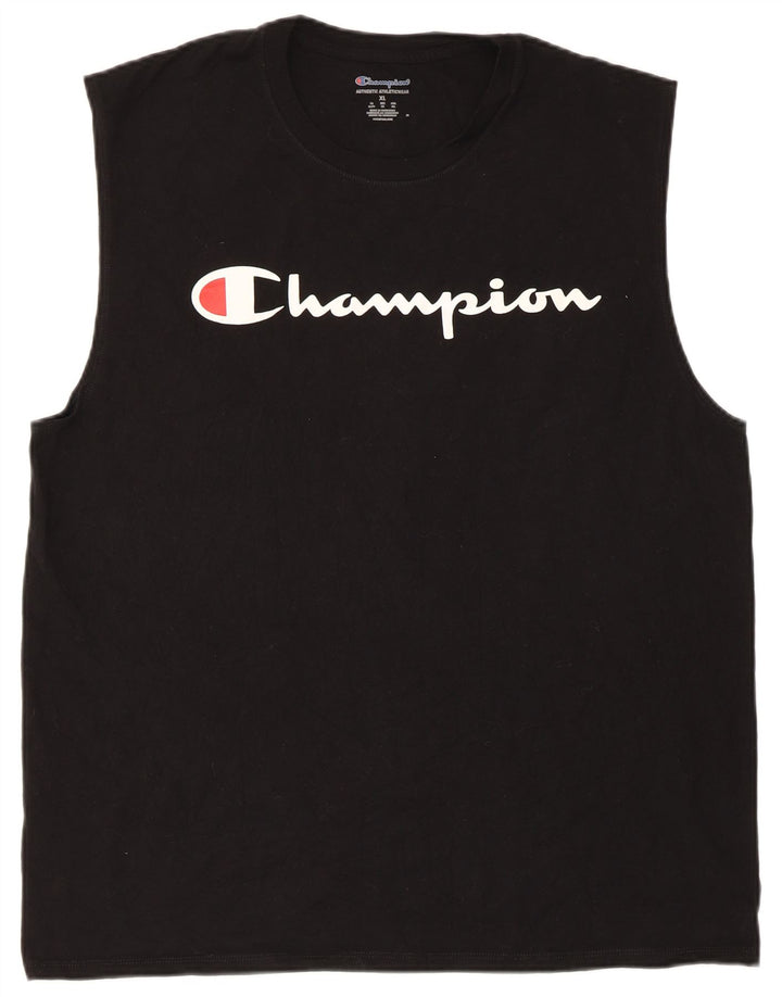Męska kamizelka z grafiką Champion XL, czarna, bawełniana