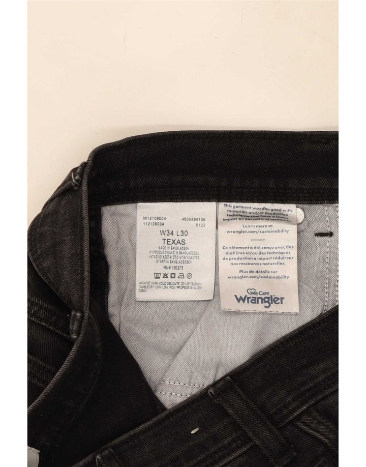 Męskie jeansy Wrangler Texas Straight W34 L30, czarne, bawełniane