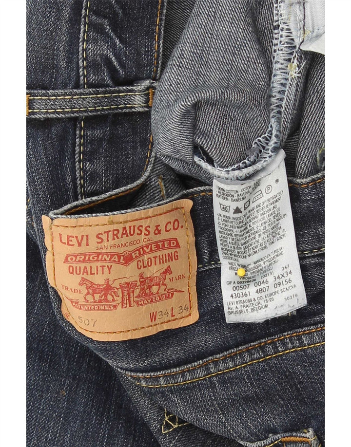 Męskie dżinsy Levi's 507 Bootcut W34 L34 Niebieska bawełna