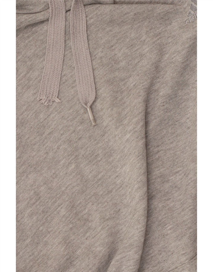 Męska bluza z kapturem Adidas, średnia, szara, bawełniana nakrapiana