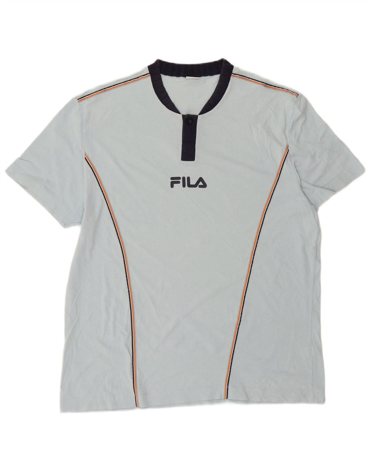 T-shirt męski Fila, duży, niebieski, bawełniany