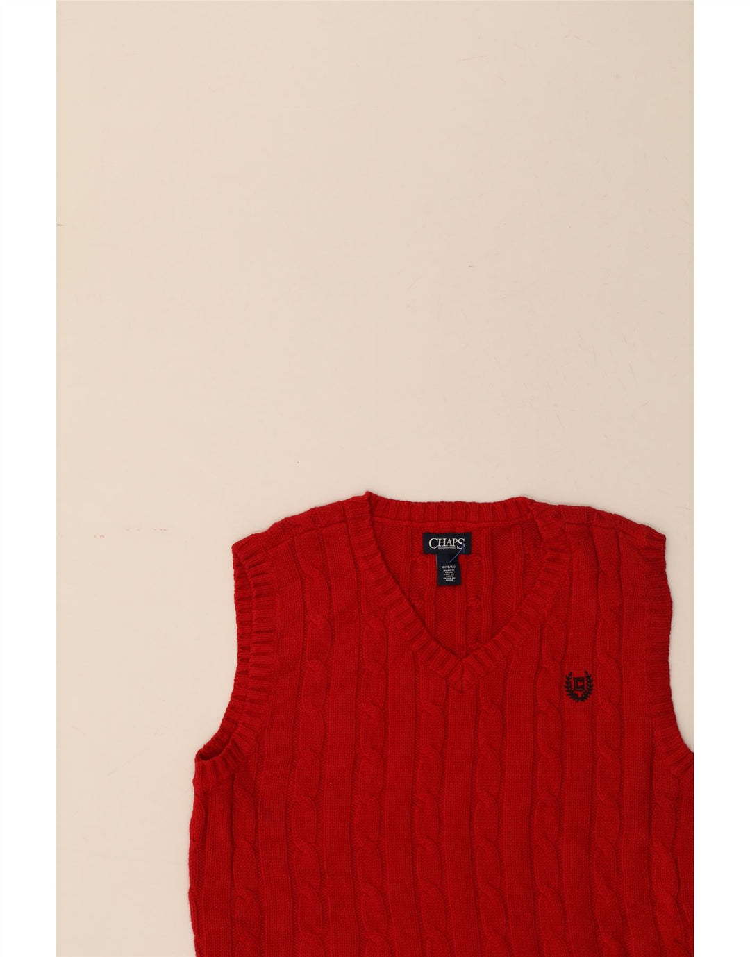CHAPS Boys Vest Tank Top 10-11 Years Medium Red Cotton Vintage Chaps and Second-Hand Chaps from Messina Hembry 