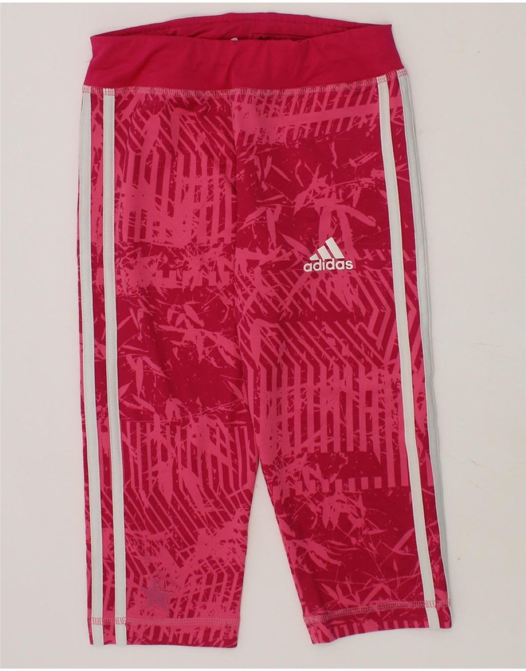 ADIDAS Girls Climalite Abstract Pattern Capri Leggings 9-10 Years  Pink Vintage Adidas and Second-Hand Adidas from Messina Hembry 