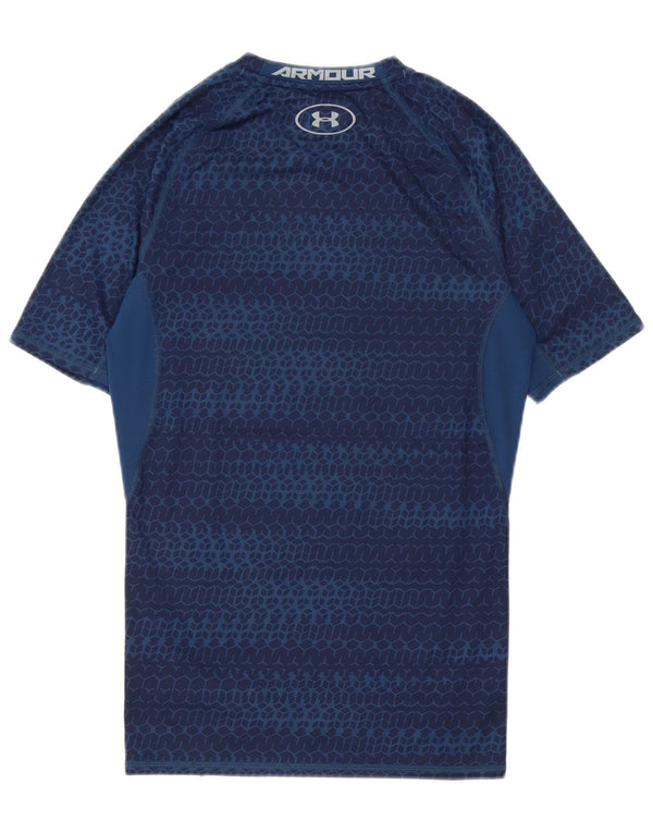 Męska koszulka t-shirt Under Armour Heat Gear, średnia, granatowa, geometryczna