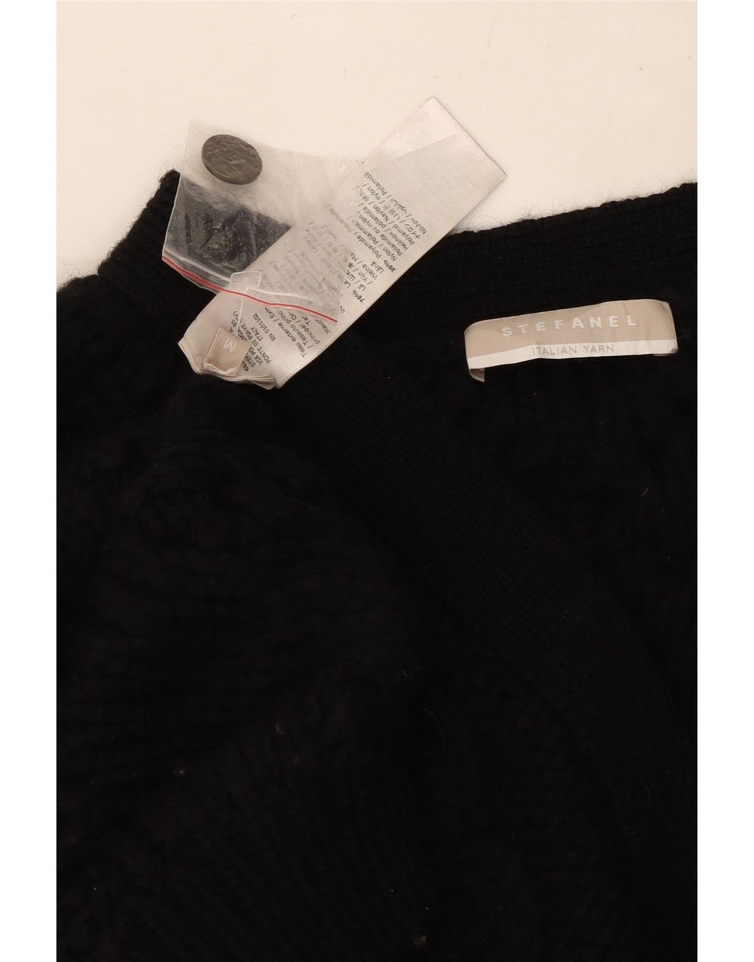 Sweter damski Stefanel UK 14, średnia czarna wełna