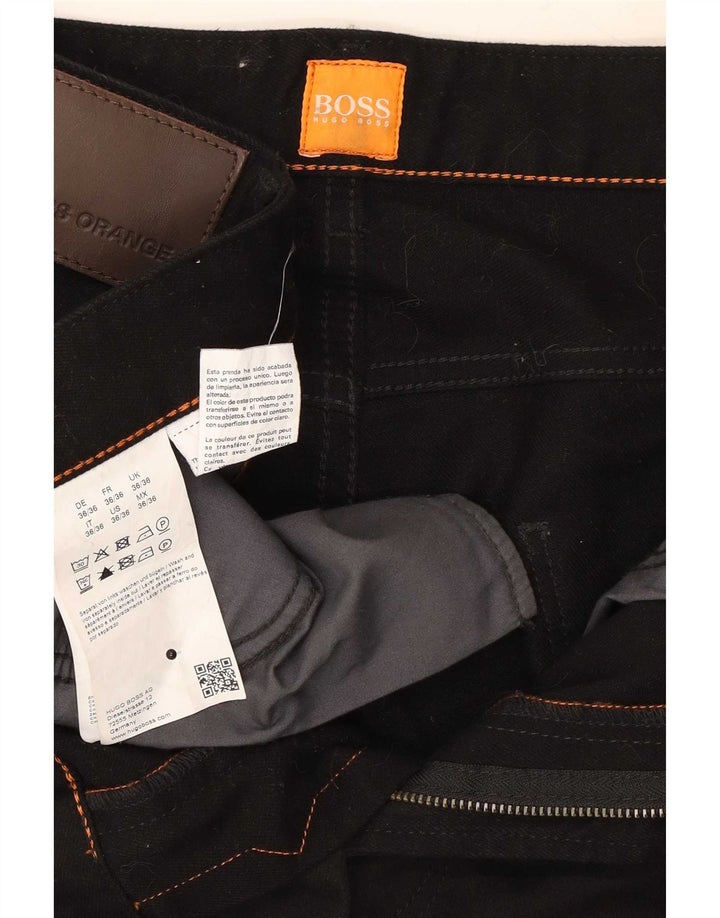 Męskie dżinsy Hugo Boss W36 L36 Czarne bawełniane