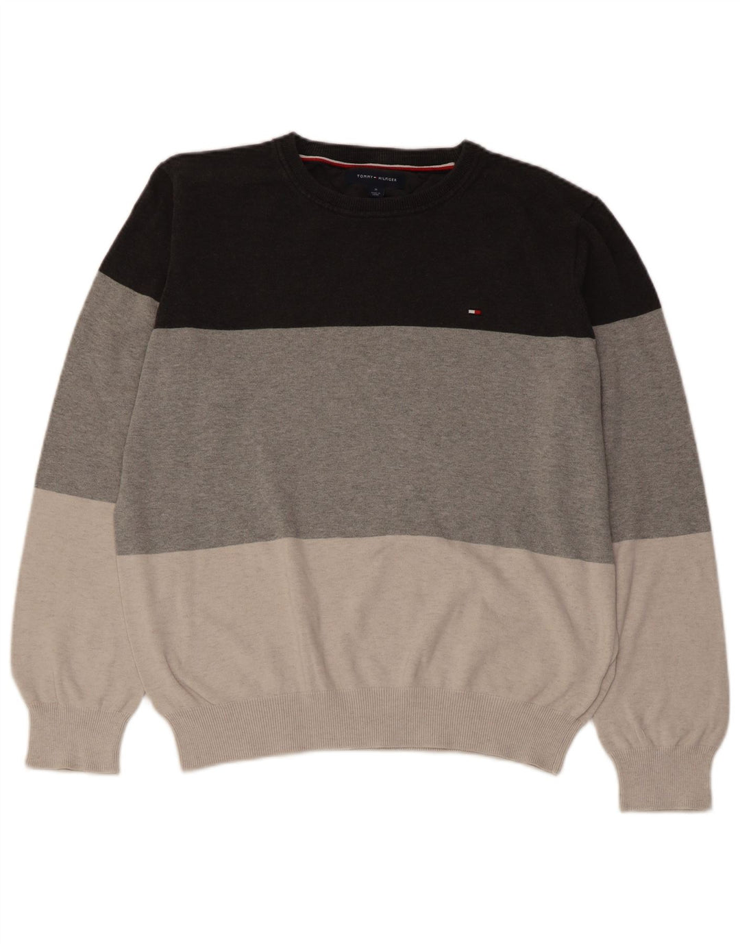Męski sweter z okrągłym dekoltem TOMMY HILFIGER, średni, wielokolorowy