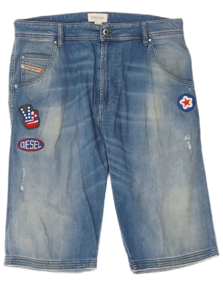 Damskie spodenki jeansowe DIESEL UK 16 duże W32 niebieskie