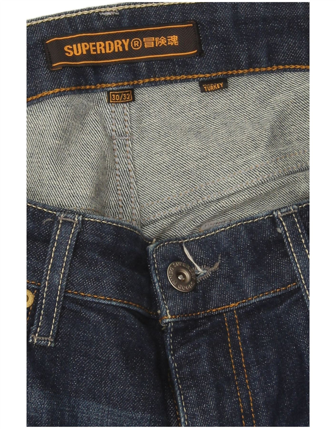 Męskie jeansy Superdry Slim W30 L32 Niebieskie, bawełniane