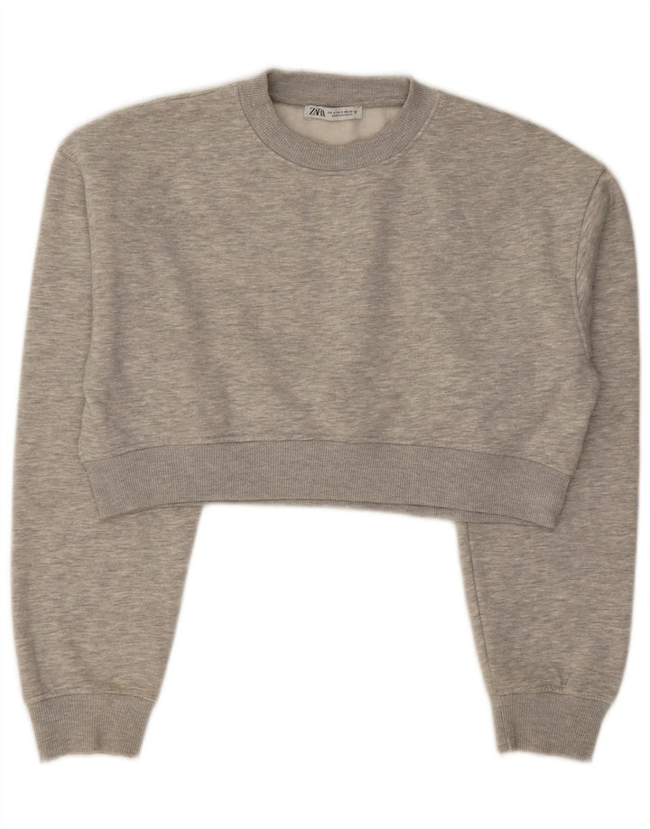 Damski sweter typu Crop Oversize Zara UK 10 Small Grey Flecked