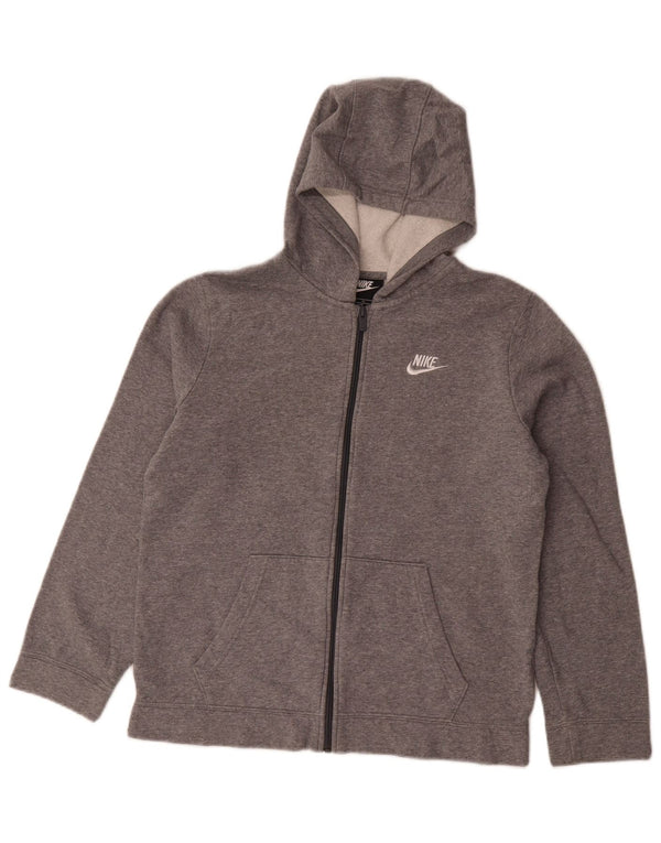 Chłopięcy sweter z kapturem i zamkiem Nike, 13-14 lat, XL, szara bawełna