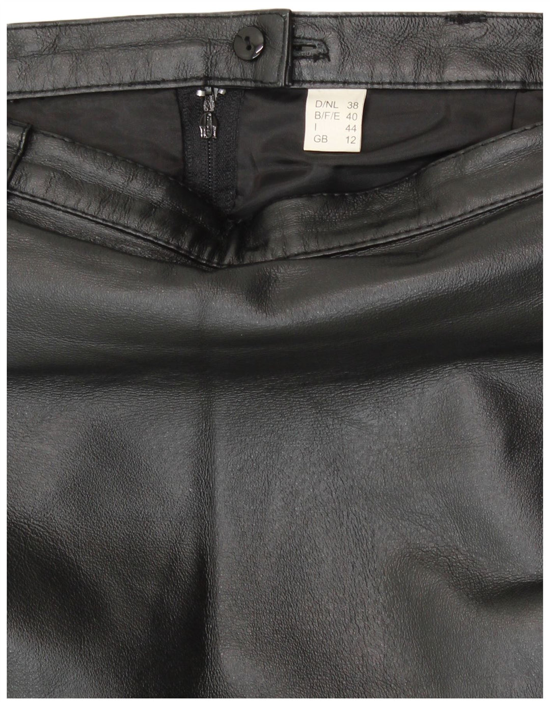 Vintage damska skórzana spódnica ołówkowa UK 12 Medium W28 czarna skóra