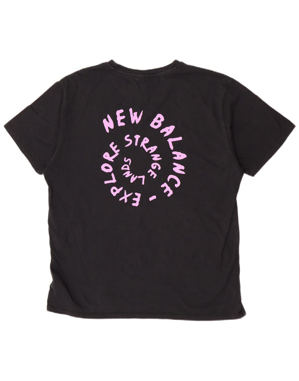 Męska koszulka z grafiką New Balance, XL, czarna, bawełniana
