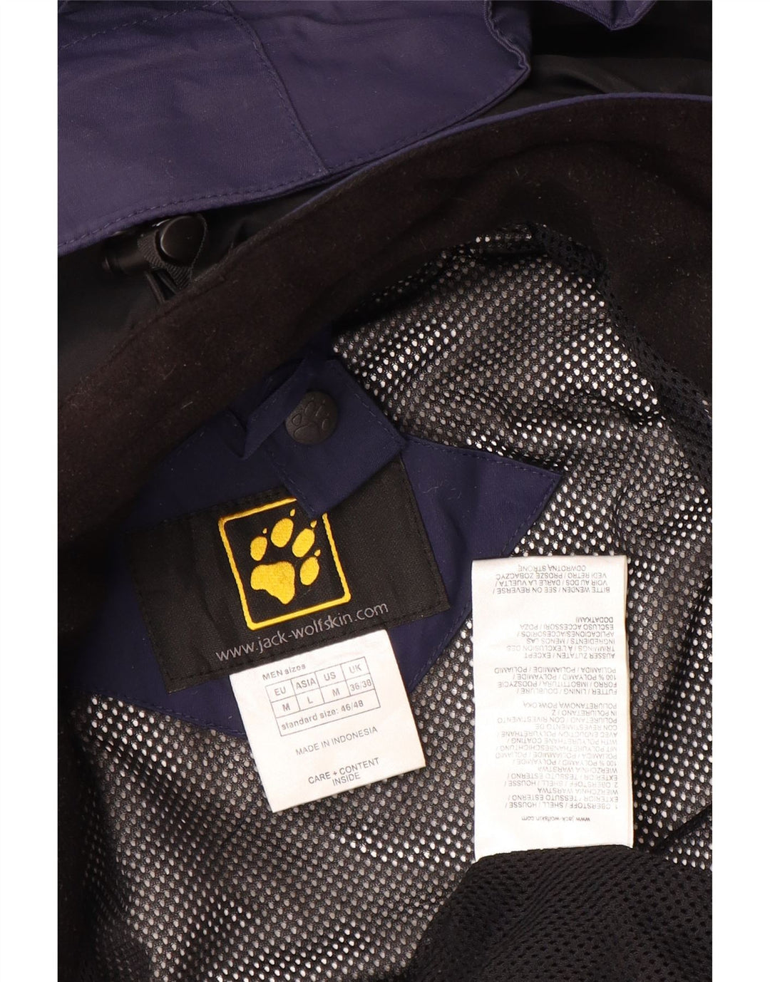 Męska kurtka przeciwdeszczowa JACK WOLFSKIN UK 36/38 Średni granatowy, blok kolorów