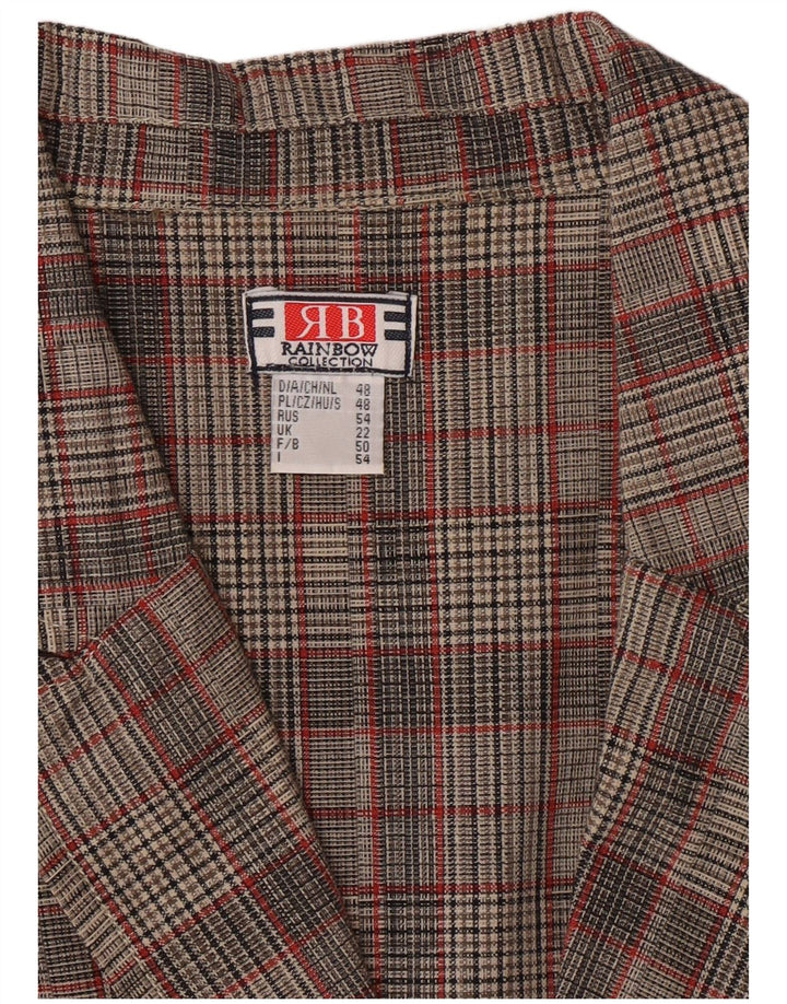 Kamizelka damska RAINBOW UK 22 3XL w szarą kratkę
