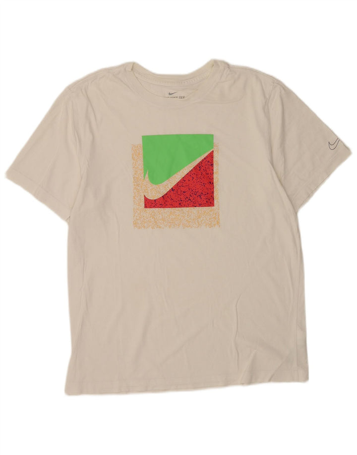 Męski T-shirt z grafiką Nike, duży, biały, bawełniany