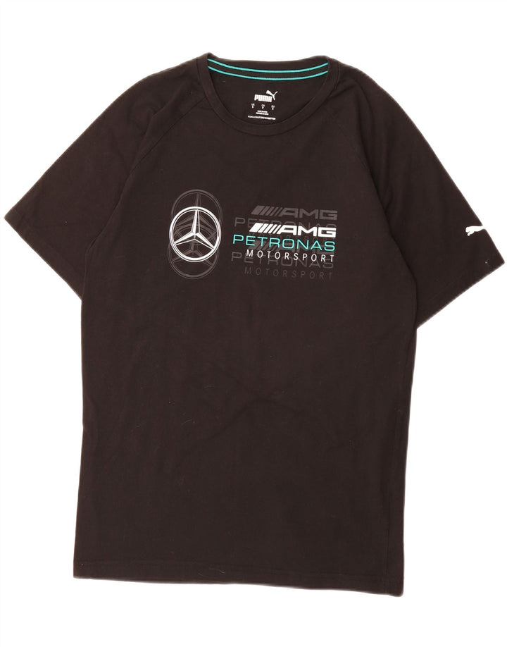 PUMA Mens Graphic T-Shirt Top Small Black Vintage Puma and Second-Hand Puma from Messina Hembry 