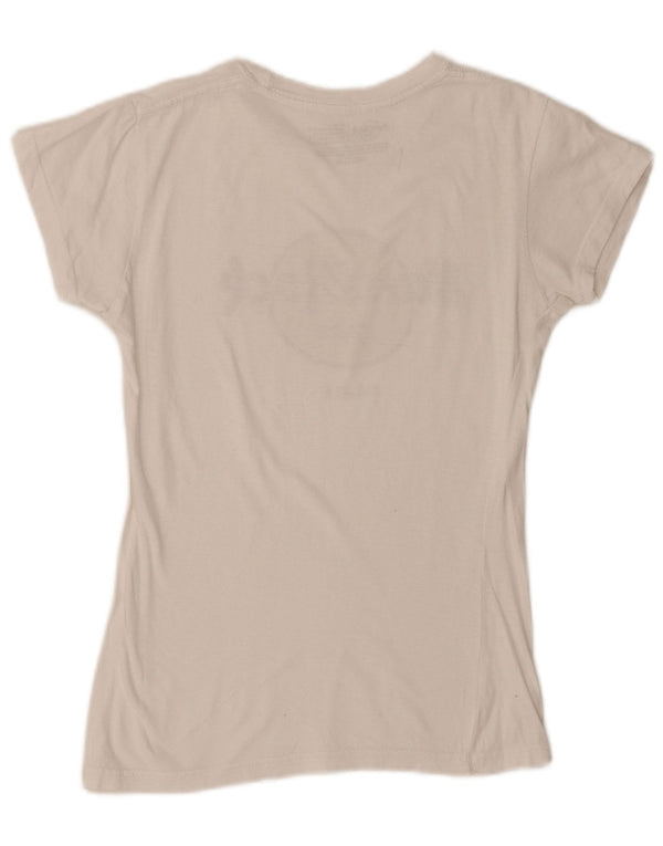 Hard Rock Cafe Womens Paris Graphic T-Shirt Top UK 10 Small White Cotton
