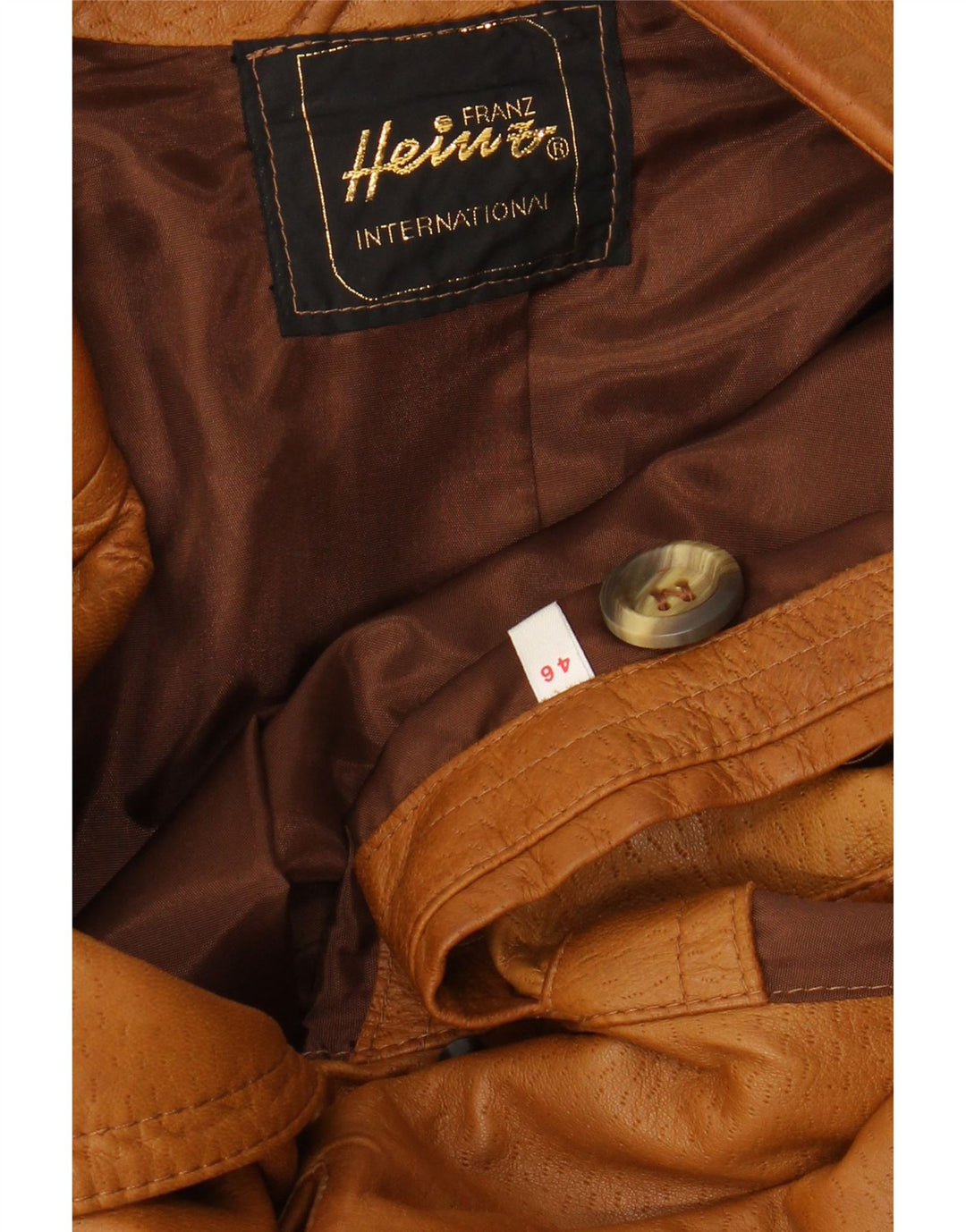 VINTAGE Męski wojskowy płaszcz skórzany EU 46 mały beż