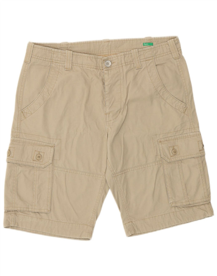 Męskie spodenki cargo Benetton IT 48 Medium W32, beżowa bawełna