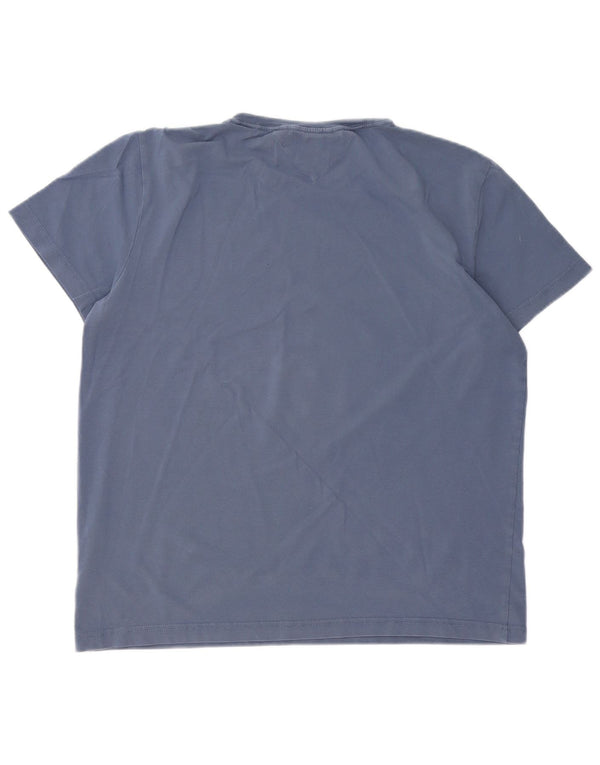 T-shirt damski TOMMY HILFIGER Slim Fit Top UK 18 XL, niebieska bawełna