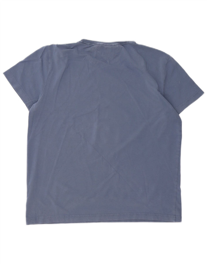 T-shirt damski TOMMY HILFIGER Slim Fit Top UK 18 XL, niebieska bawełna