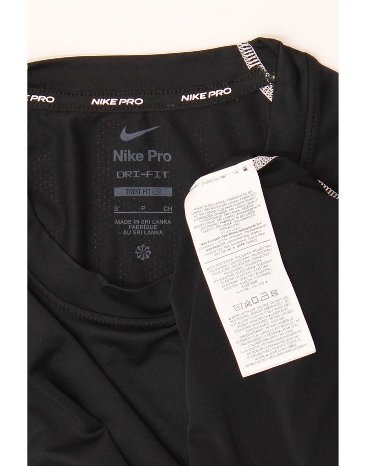 Męska koszulka Nike Tight Fit z grafiką, długim rękawem, małym czarnym poliestrem