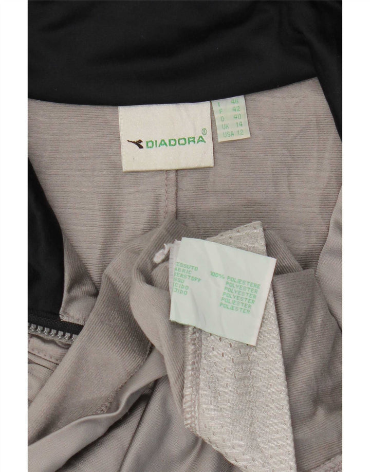Damska bluza dresowa typu oversize Diadora UK 14, duża, szara, z blokami kolorów