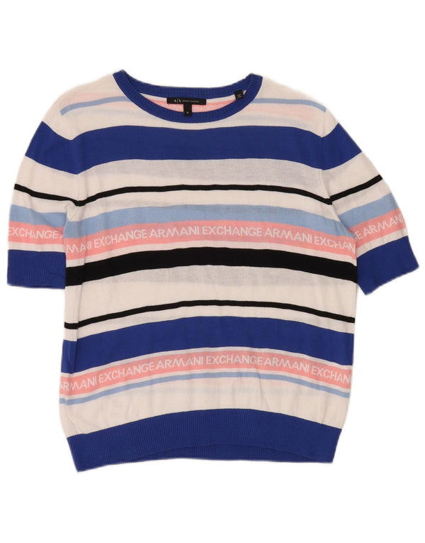 Damski sweter Armani Exchange z graficznym dekoltem w łódkę UK 14 Medium Multic