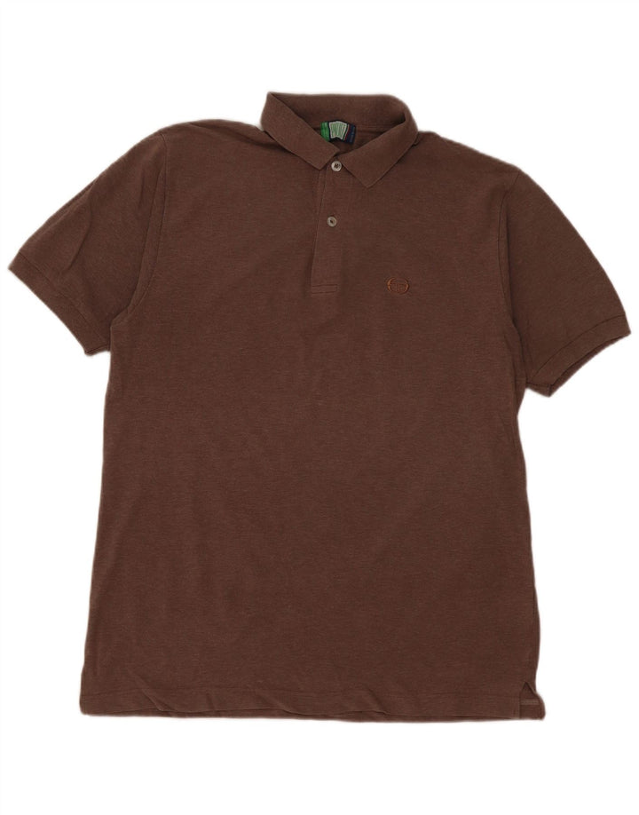 Męska koszulka polo Sergio Tacchini IT 52, duża, brązowa, bawełniana