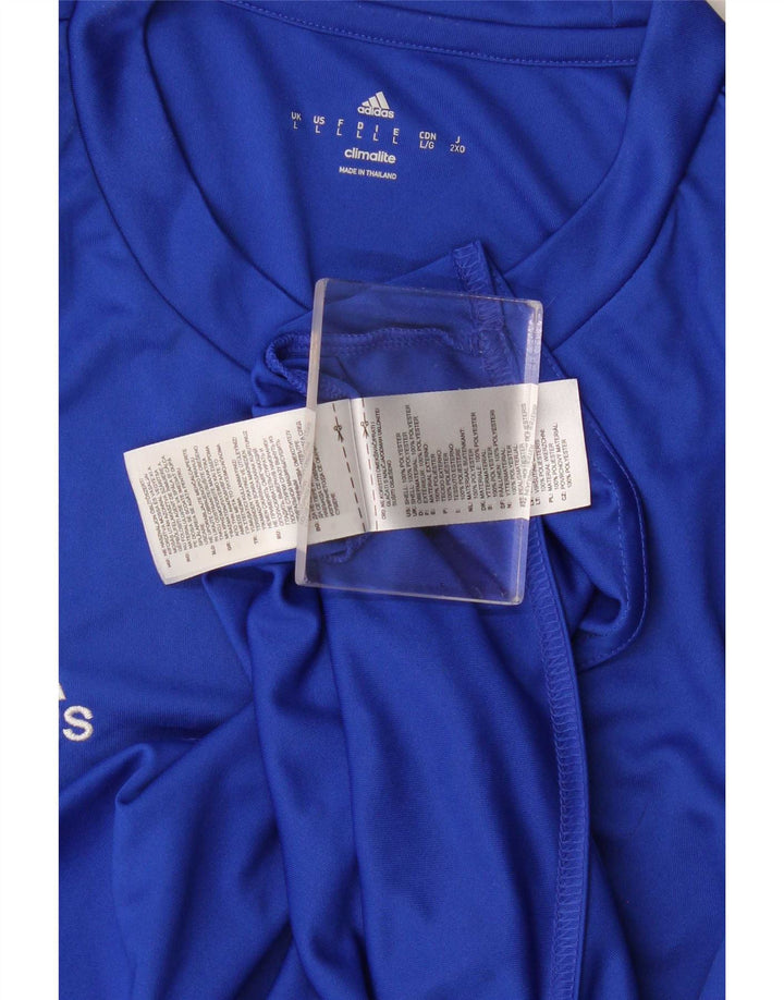Adidas Męska koszulka Climalite Top, duża niebieska, poliester