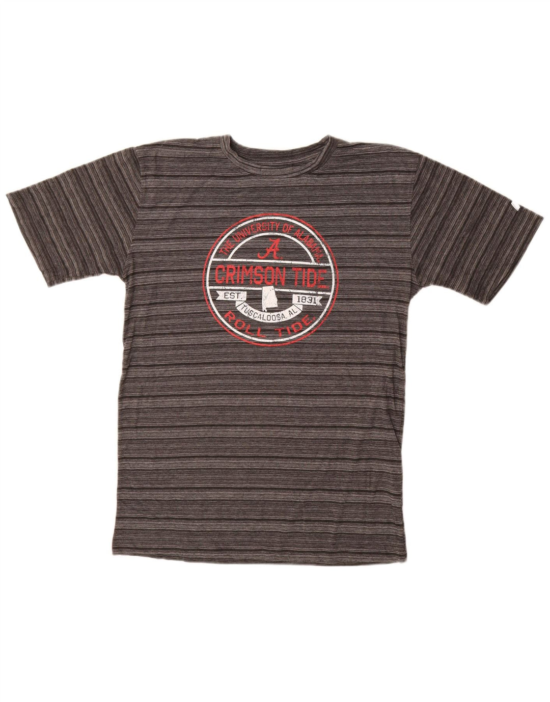 Męska koszulka z grafiką RUSSELL ATHLETIC Top UK 38/40 w średnie szare paski