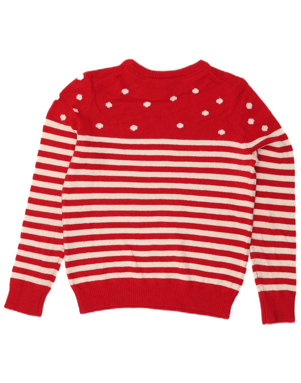 Crew Clothing Damski sweter z dekoltem w łódkę UK 12, średnie czerwone paski