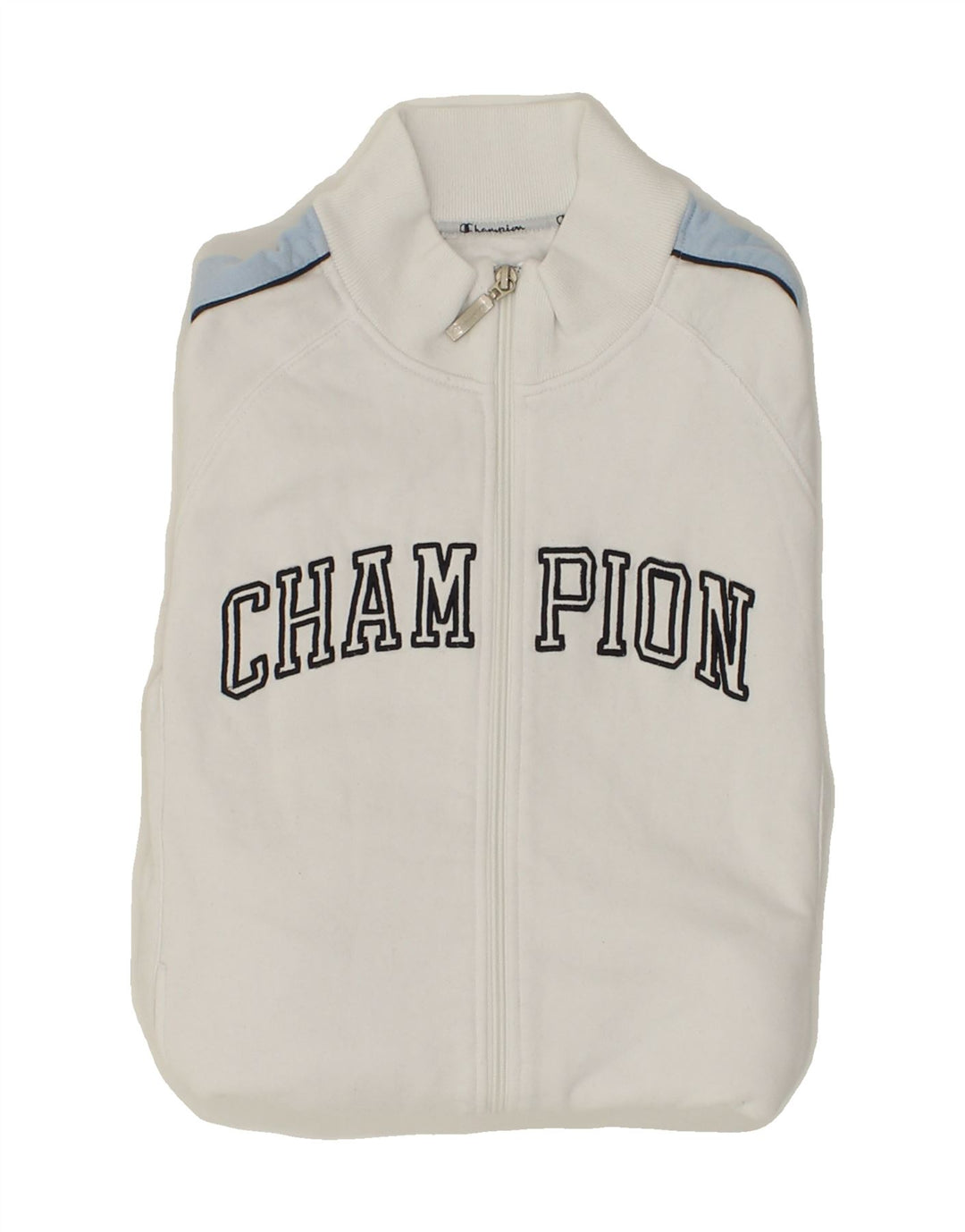 CHAMPION Womens Graphic Tracksuit Top Jacket UK 12 Medium White Cotton Vintage Champion and Second-Hand Champion from Messina Hembry 