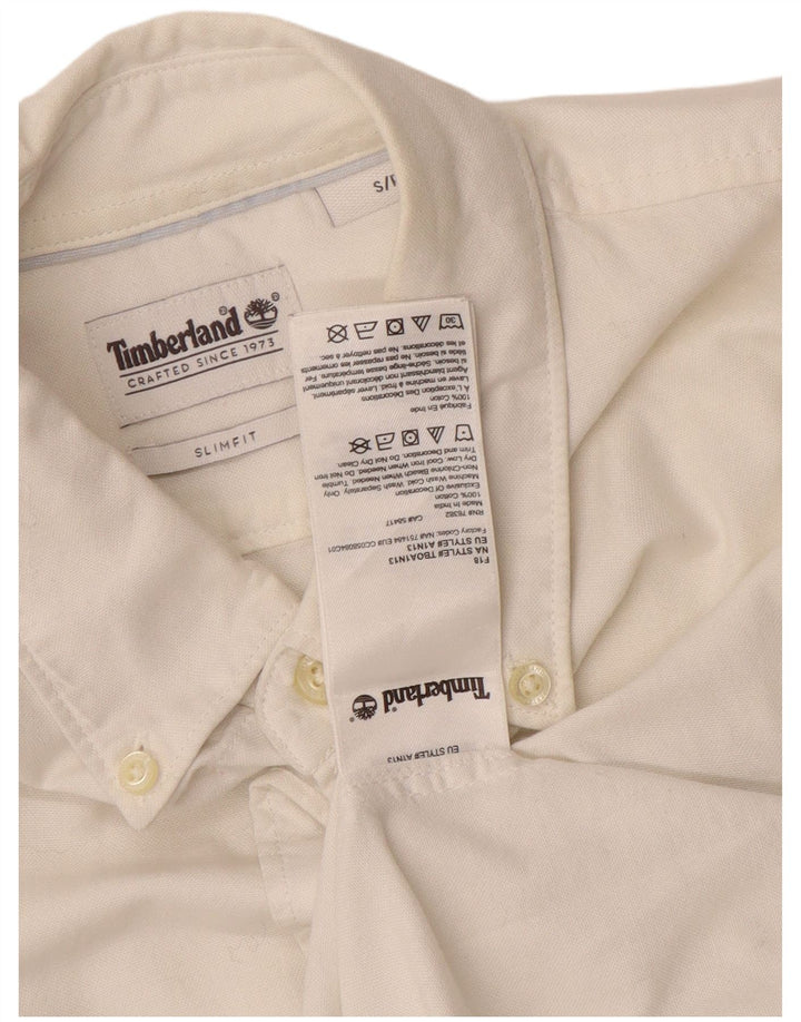 Koszula męska Timberland Slim Fit, mała, biała, bawełniana