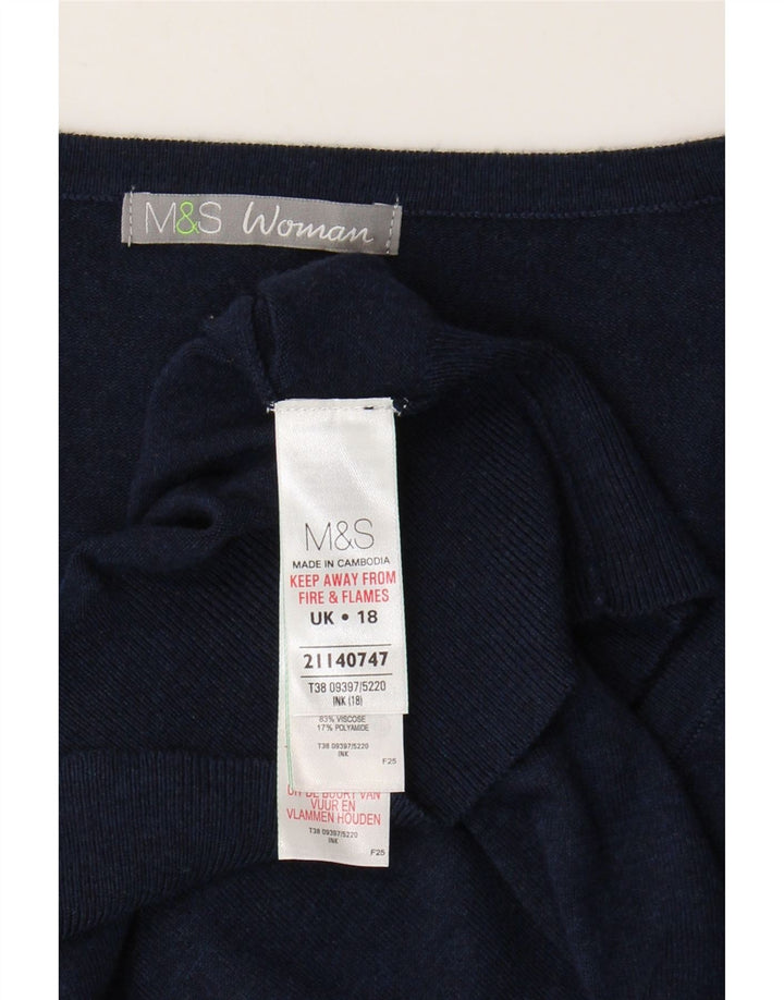 Marks & Spencer Damski sweter kardigan UK 18 XL Granatowa wiskoza