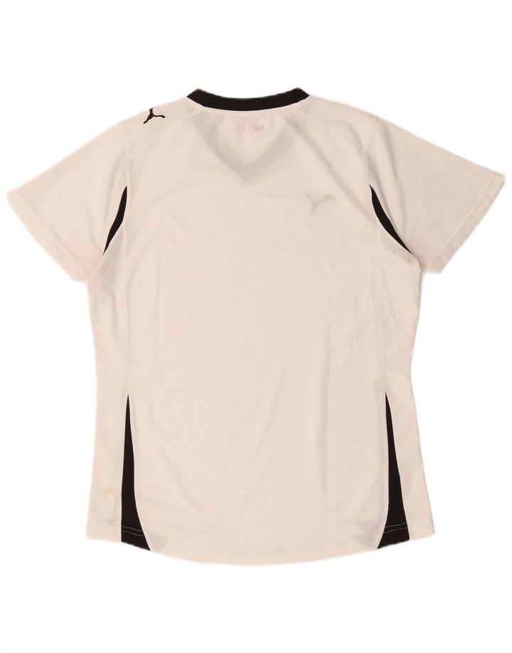 T-shirt damski Puma Top UK 16, duży, biały, poliester z blokami kolorów