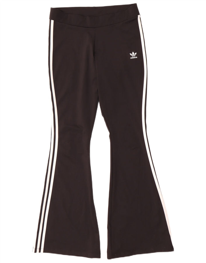 Damskie legginsy Adidas Flare UK 16, duże, czarne, poliestrowe